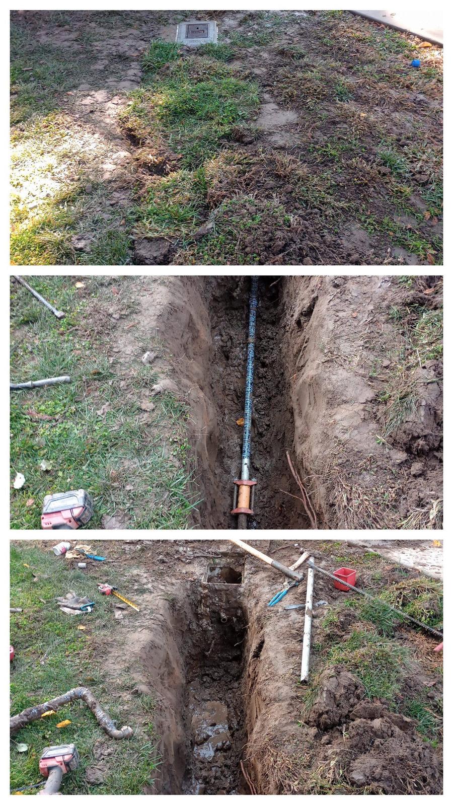 Water line trenched and laid