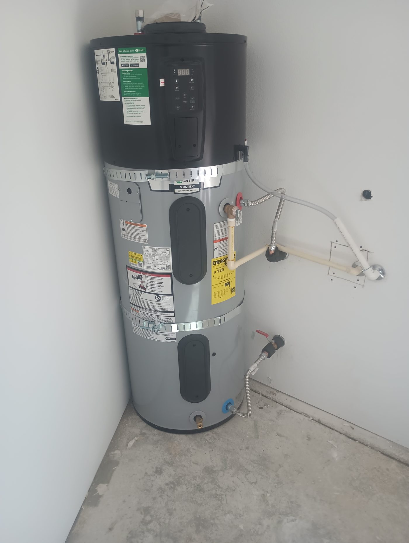Water heater installed